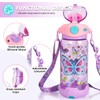 YOYTOO Kids Water Bottle with Straw/Lanyard for School Kids Girls