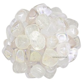 1000+ Carats Angel Aura Quartz Crystal Tumbled Stones Polished Rocks - Natural Gem Stones for Healing - DIY Crystals for Protection