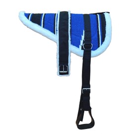 Y&Z Western Horse Bareback Pad with Stirrups and Girth (Blue)