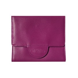 Big Skinny Women's Trixie Leather Tri-Fold Slim Wallet, Holds Up to 30 Cards, Plum Purple