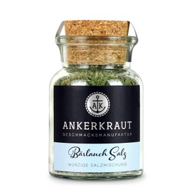 Ankerkraut Wild Garlic Salt, Delicious Meat and Salad Refining, Garlic-like Flavour Aroma, Herbs with Spice for Cooking, 110 g in Cork Jar