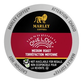 Marley Coffee Single Serve Capsules, One Love 100% Ethiopian, Medium Roast, Compatible with Keurig K-Cup Brewers, 12 Count (Pack of 6)