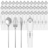 400PCS Pre-Rolled Plastic Cutlery Set Disposable - Wrapped Silver Plastic