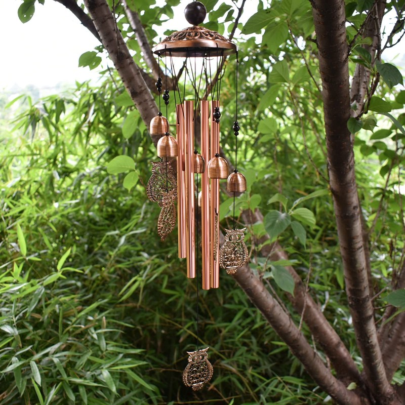 Maydahui Retro Metal Pretty Owl Wind Chimes Memorial Wind Bell
