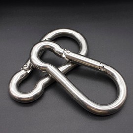 Zocita 2 Pcs Carabiner Clips Set, 3.9 Inch Stainless Steel Spring Snap Hook Heavy Duty for Key Chains Swing Outdoor Camping Fishing Hiking Traveling