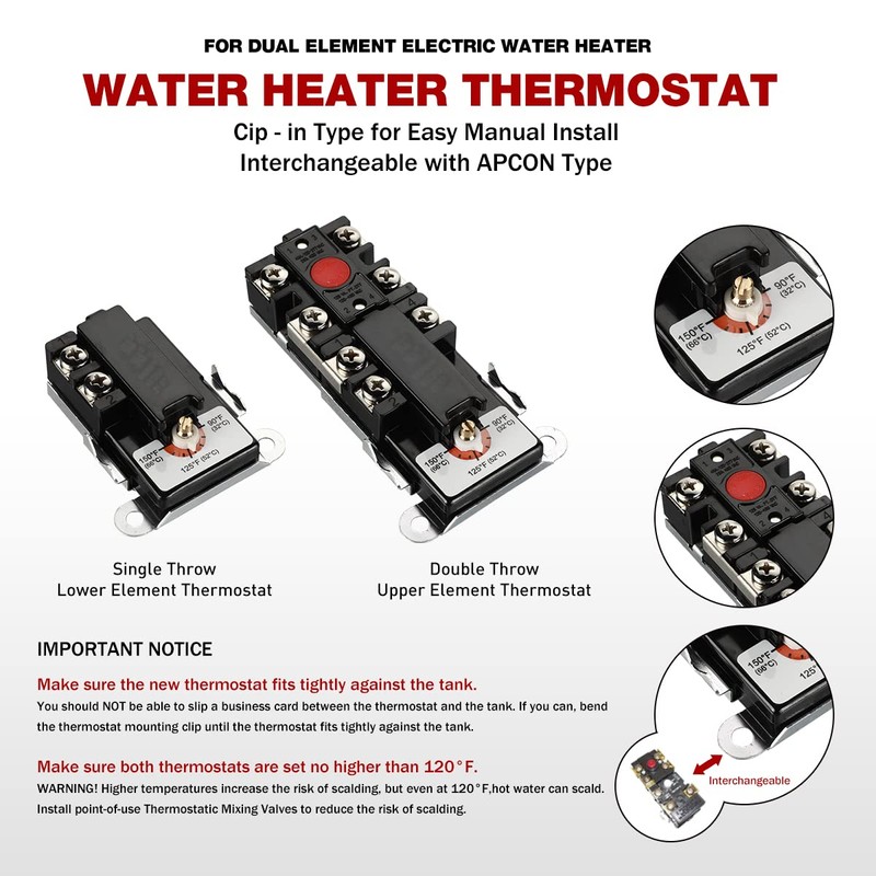 Electric Water Heater Tune-Up Kit, Includes Two 4500W 240V Water