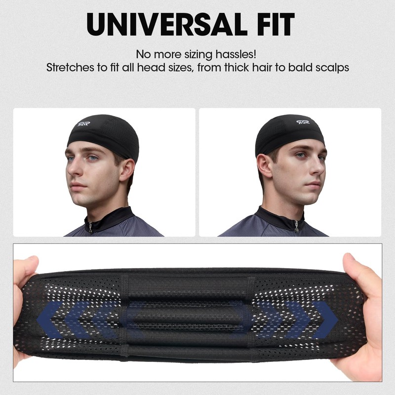 SUNMECI 2 Pcs Cooling Skull Cap for Men Cycling Motorcycle