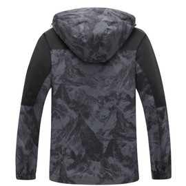 GIISAM Men's Windbreaker,Lightweight Outdoor Rain Windproof Jacket Waterproof Jacket for Men(Camo Grey,3XL)