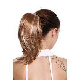 WIG ME UP - 15-09-27H613 Hairpiece Braid Extension Butterfly Clip Short Wide Voluminous Straight Blonde Mix Highlighted 30 cm