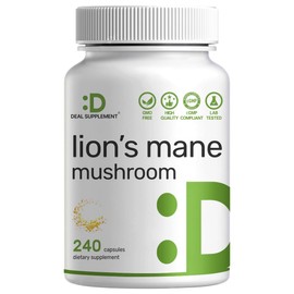 Lions Mane Mushroom Supplement, 240* Capsules – Active Fruiting Body & Mycelium Extract – Natural Brain Nootropic & Immune System Booster – Non-GMO