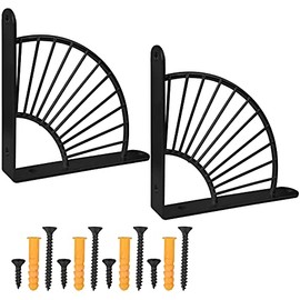 Chstarina Shelf Bracket, Heavy Duty Fan-Shaped, Shelf Bracket, Heavy Duty Bracket, Shelf Bracket, Angle Shelf, Wall Shelf Brackets for Wall Mounting, Wall Shelf (Black)