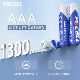 PKCELL AAA Batteries 12 Pack 1300mAh 1.5V Lithium Batteries AAA Size Long Lasting Triple A Batteries High Performance for High-Tech Devices, Flashlight, Toys, Remote Control (Non-Rechargeable)