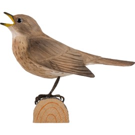 WILDLIFEGARDEN Wildlife Garden WG4440 DecoBird Sprosser - Hand Carved Decorative Wooden Bird - Small European Birds