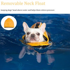 Mklhgty Dog Life Jacket, Reflective Dog Life Vest with Removable Neck Float High Buoyancy for Swimming and Boating, Ripstop Pet Safety Swimsuit Rescue Handle for Small Medium Large Dogs