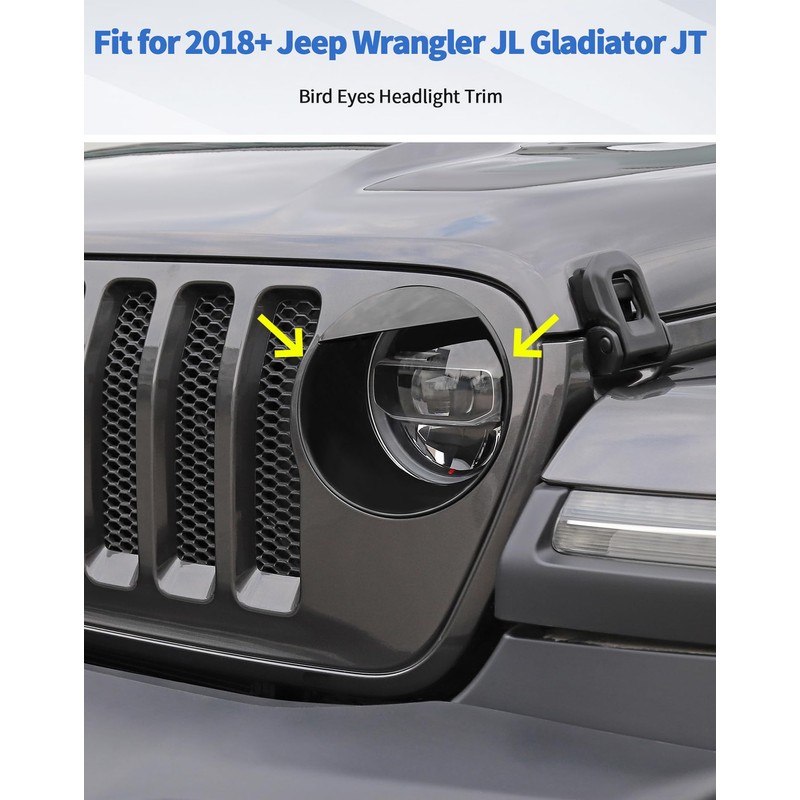 DSWSQ Birds Eyes Front Headlight Trim Cover Frame for 2018-2024