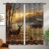 XINBADU Rustic Cabin Deer Blackout Curtains for Girls Boy Home