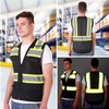 ProtectX Hi-Visibility Solid Front Mesh Back Safety Vest with 6