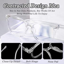 Laralily Blue Light Filter Glasses Men, Blue Light Glasses, Blue Filter Glasses Women, Blue Light Filter Women, Effectively Blocks Blue Light, Relieves Eye Discomfort, Suitable for Men and Women,