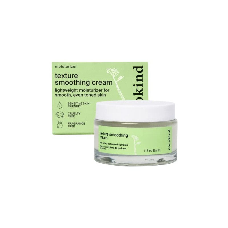 Cocokind Crema suavizante de textura, ligera, hidratante con escualano y