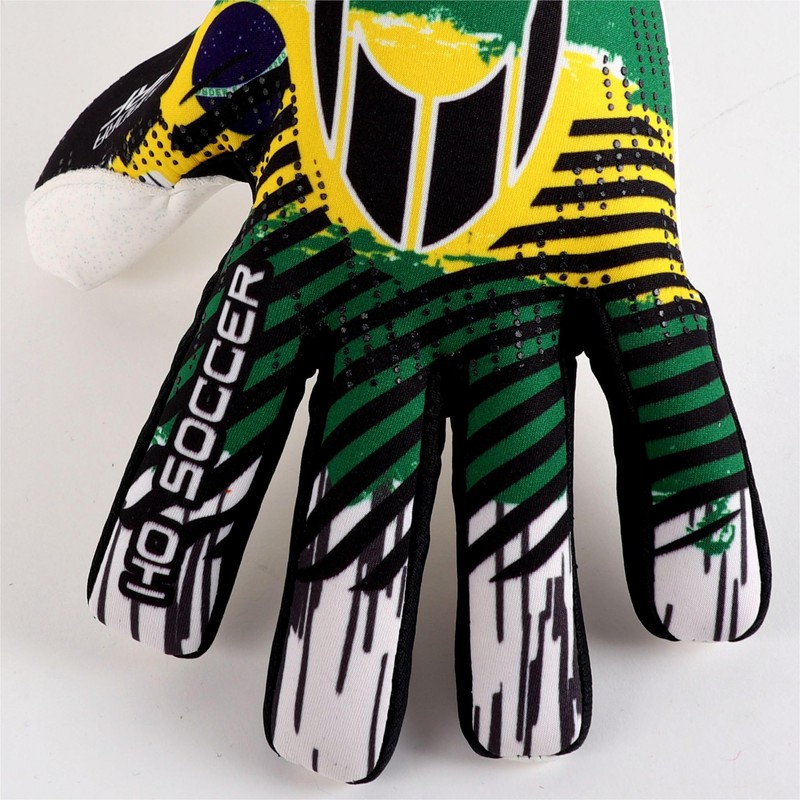 HO Soccer Squadra Turf Negative Brazil Goalkeeper Gloves, Unisex, Kids,