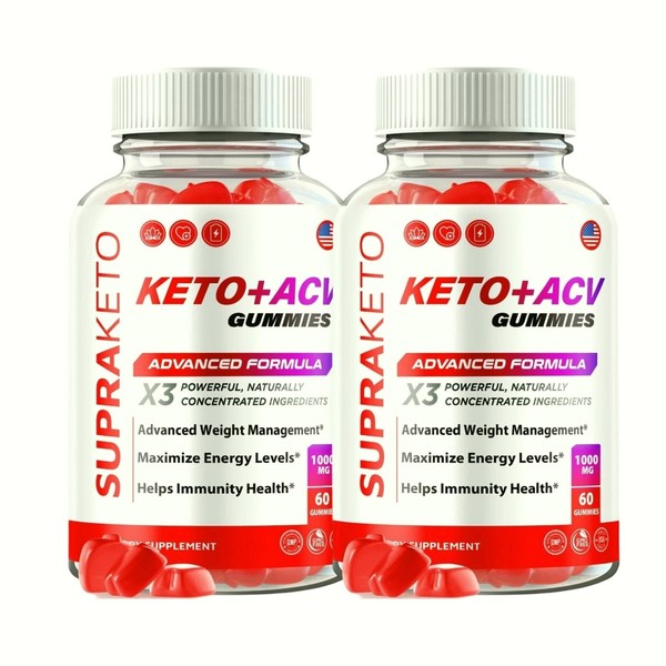 Supra 2-Pack SupraKeto Keto ACV Gummies - Supra Keto ACV