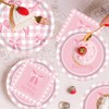 72pcs Pink Bow Party Decorations Tableware Disposable Bow Birthday Plates