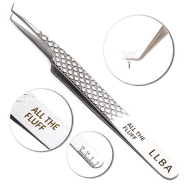 LLBA Lash Tweezer Professional Volume False Lash Application Tool | Multi Shapes & Purposes Tweezers | Non-Slip Grip Tweezers for Volume, Isolation & Classic Lashes (Silver, All The Fluff Volume)
