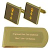Army Badge Service Grade Oberst Gold Cufflinks Engraved Money Clip