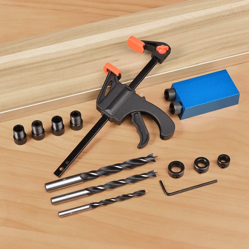 JIZZU 15 pieces angle drill guide drilling aid jig kit,