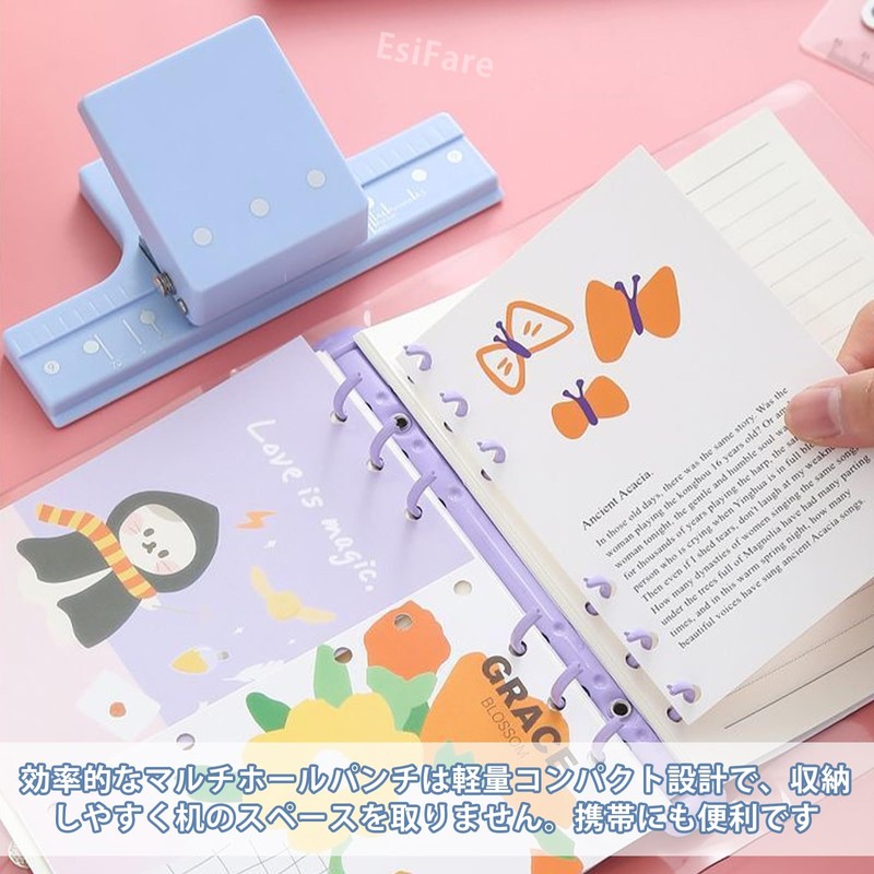 3-Hole and 6-Hole Punch, Loose Leaf Punch Compatible with A6/A7/A5,