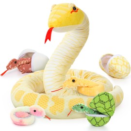 MorisMos 300 cm Long Snake Cuddly Toy XXL with Baby in Belly, Giant Large Plush Snake Plush Doll, Fluffy Stuffed Toy, Plush Toy, Snake Gift for Boys