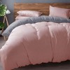 J.Din Blush Pink and Grey Plain Dyed Duvet Cover -