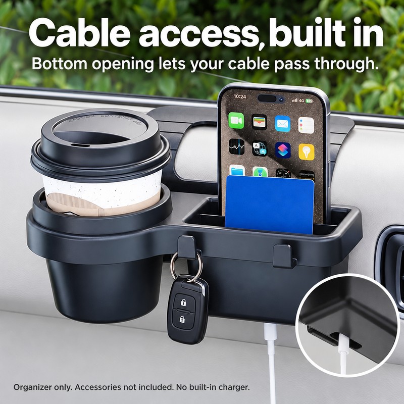 Car Cup Stand Phone Holder Mount Tray Side Door Window