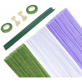 Craft Mall, Flower Set, Approximately 300 Pieces, Artificial Flower Stems, Flower Core, Flower Tape, Bouquet, Handmade Kit, Color Mall, Craft Mall, Artificial Flower, Wire, Skeleton Mall, Wire Art