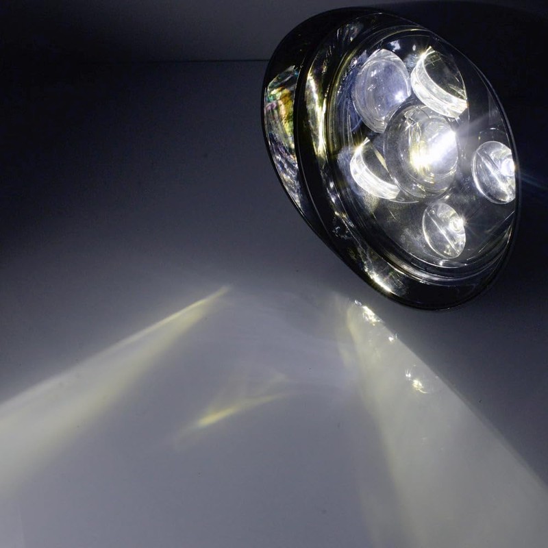 5 3/4 inch Bullet Front headlight Motorcycle Gloss Black LED