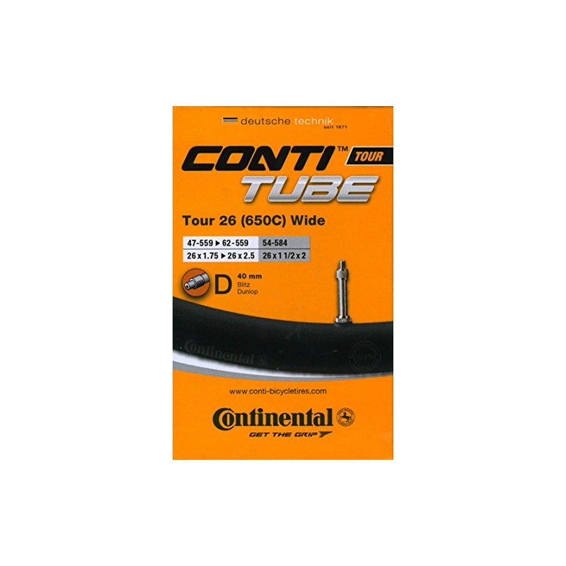 Continental Unisex-Adult Schlauch Tour Wide, Schwarz, One Size