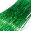 Green Hair Tinsel With Tool Heat Resistant 3000 Strands Fairy