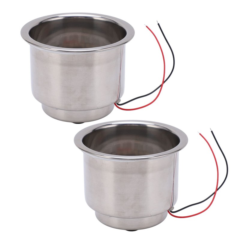 2PCS Luminous Cup Holder 304 Stainless Steel 8 LEDs Draining