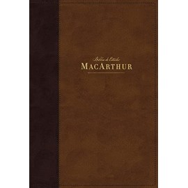 Nbla Biblia de Estudio Macarthur, Leathersoft, Café, Interior a dos Colores