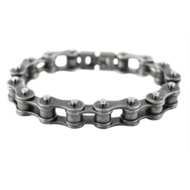 Stainless Steel Biker Jewelry Unisex 10mm Stainless Steel Motorcycle Biker Chain Bracelet Antiqued Look 221 - 9 inches