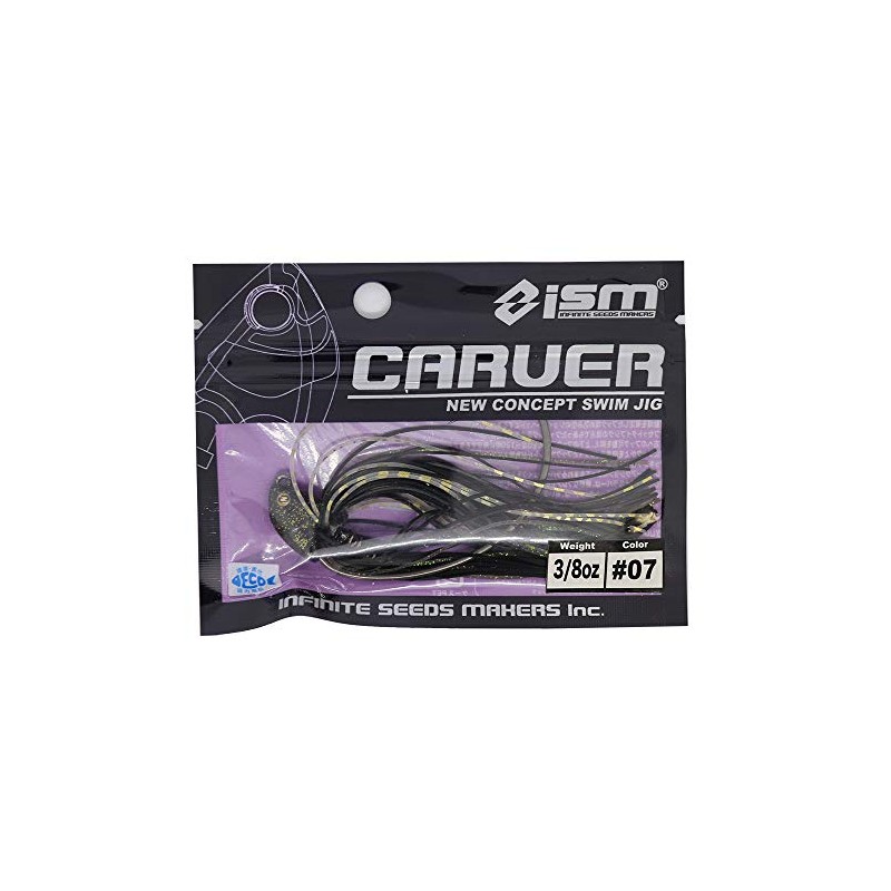 イズム(ism) ワーム CARVER 3/8oz #07 フラッシングブラック.