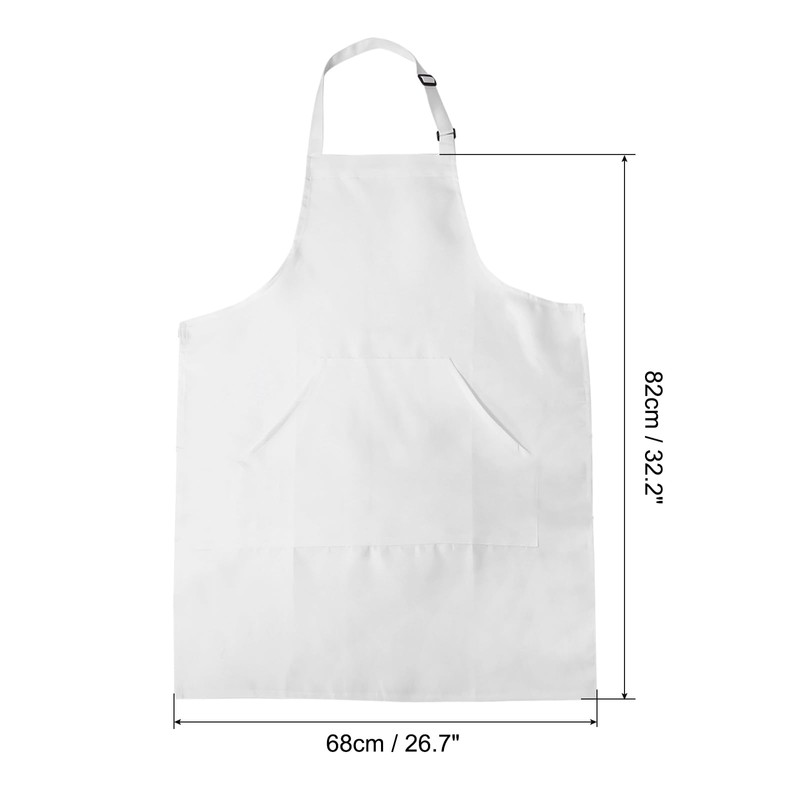 sourcing map Kitchen Cooking Aprons 82x68cm Adjustable Bib Waterproof Long