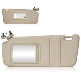 Sun Visor with Light for Toyota Camry 2007-2011 with Sunroof, Left Driver Side Beige Sunvisor Replace 74320-06800-B0
