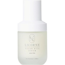 LICORNE Sérum Coreano de Arroz Vegano para Rostro con AHA y PHA, Hidratante e Iluminador, Rutina K-Beauty para Piel Suave y Luminosa, 45 ml