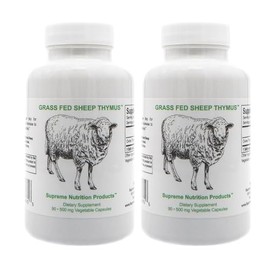 Supreme Nutrition Sheep Thymus - 100% Grass Fed and Finished in New Zealand, 90 Capsules of Pure Ovine Thymus (Pack of 2)