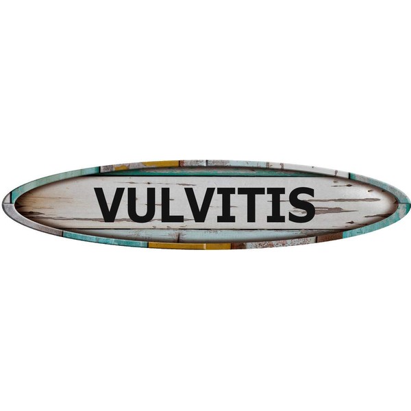 Vulvitis Long Oval Shaped Weathered Rustic Painted Wood Look Magnet