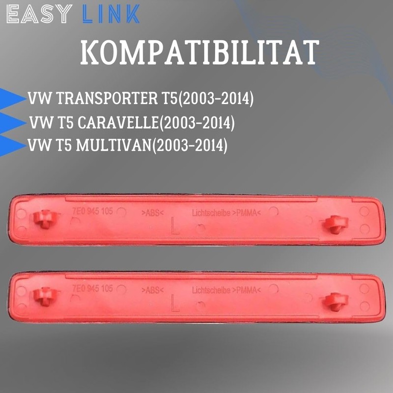Easy Link 2x Reflector Rear Reflector Bumper Left Right Compatible