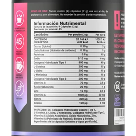 Vitaminas Cabello Mujer de 180 Cápsulas. Ingredientes naturales: Colágeno, L-Cisteina, L-Lisina, L-Metionina, Ácido Hialurónico, Biotina. Womens Hair B Life.