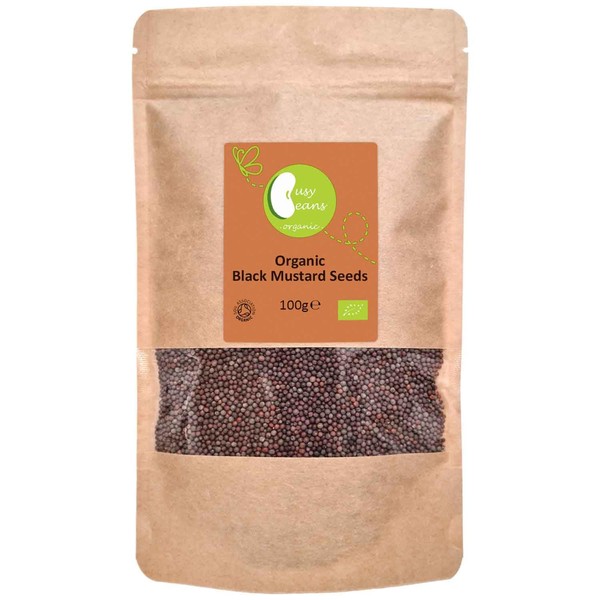 Organic Black Mustard Seeds - Certified Organic - by Busy Beans Organic (100g)