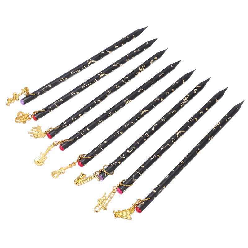 8Pcs Music Pencil Musical Note Stationery Set Kit with Pendant